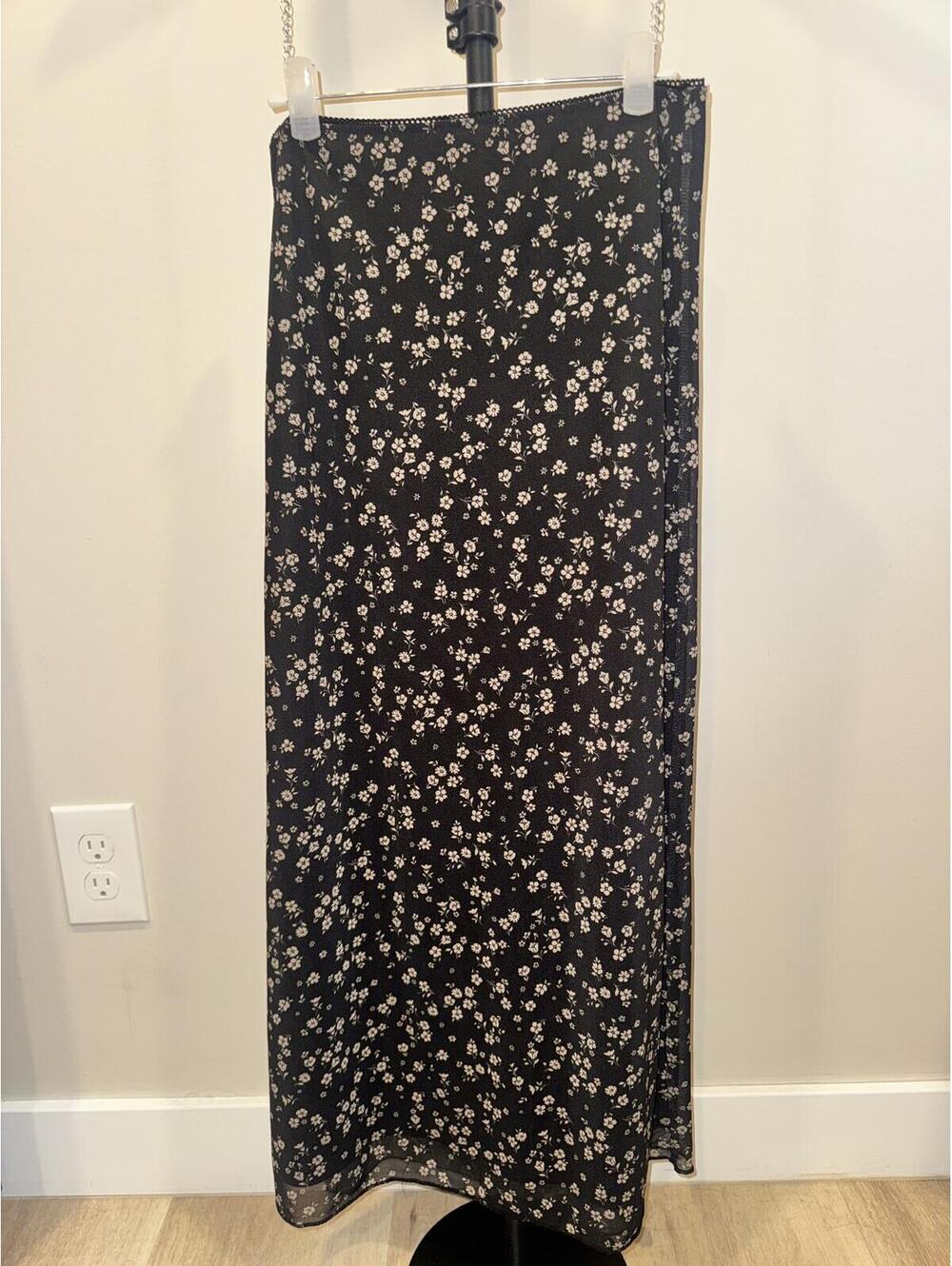 RSQ Sheer Floral Mesh Maxi Skirt Grunge Coquette Y2K XS